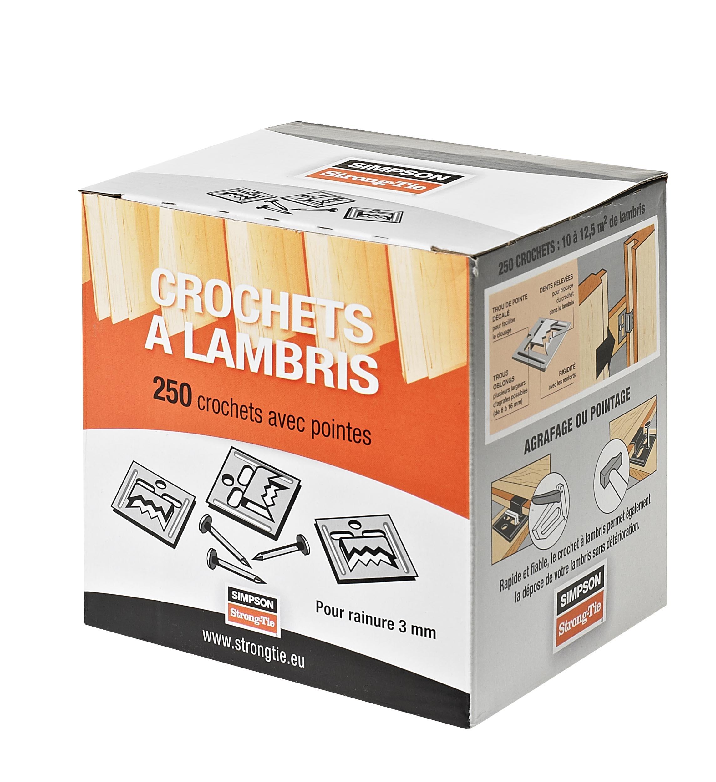 CROCHET CLIP4 POUR LAMBRIS BOITE DE 250