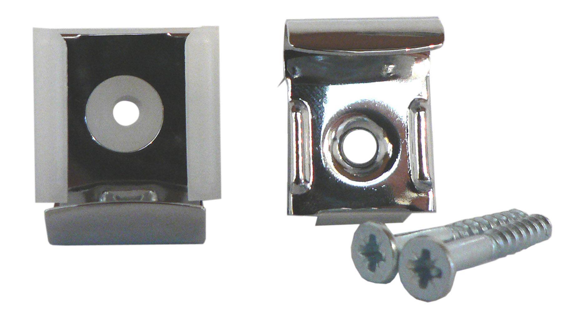 Patte à glace à visser Acier laiton chromé 30x25 Blister de 4