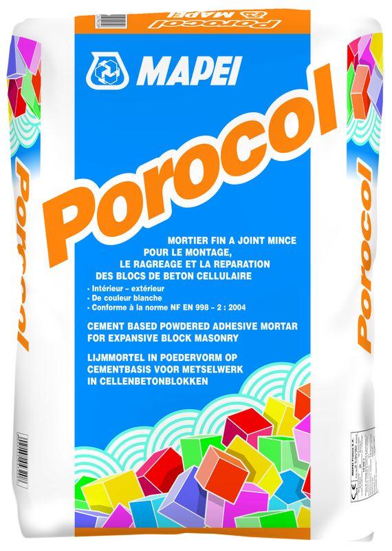 Mortier de montage de blocs béton - POROCOL - Sac de 25kg