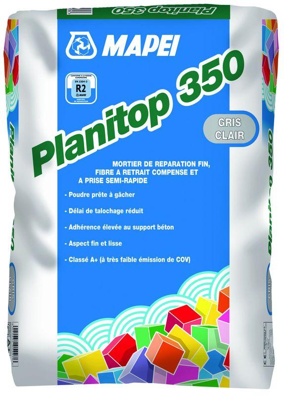 Mortier de réparation fibré fin à prise semi rapide - PLANITOP 350 Gris clair - Sac de 25kg