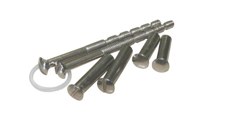 KIT 2 VIS RELIEUSES ET DOUILLES NICKELE SATINE