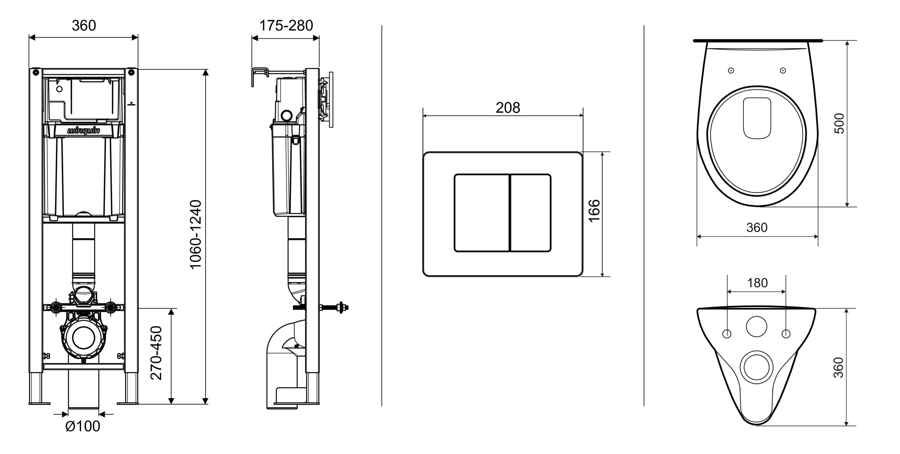 Pack wc suspendu - lineo stone - Wirquin