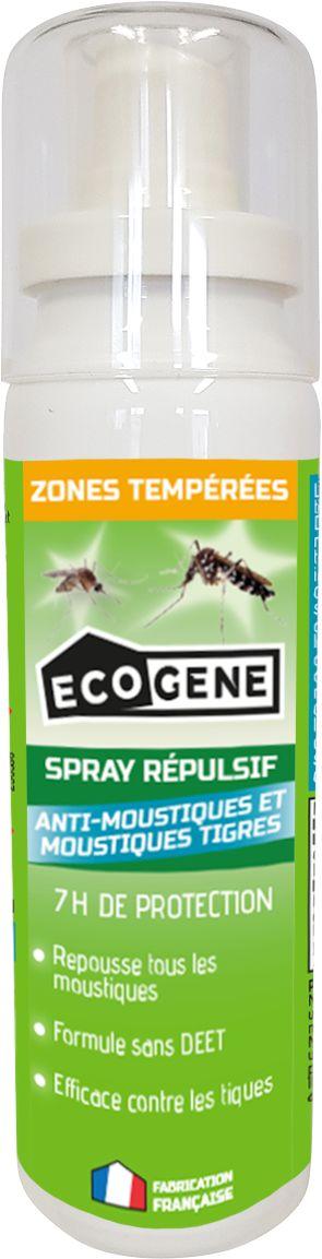 Spray repulsif anti-moustiques zones temperees ecogene 100 ml - nouveau