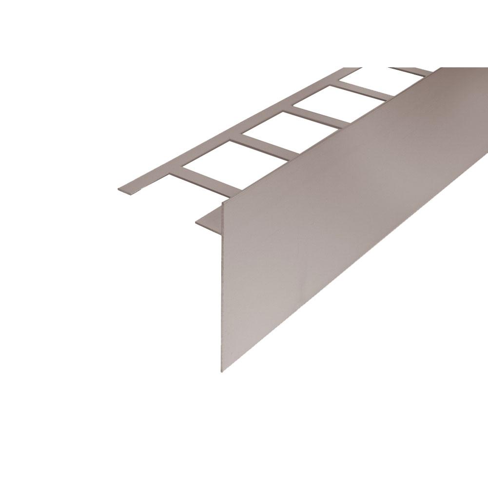 Profilé périphérique de terrasse pour pose de dalle sur plots - DURABAL BO - Longueur 300 cm - Ht 60 mm - Aluminium Gris platine - BOAC 6036/300