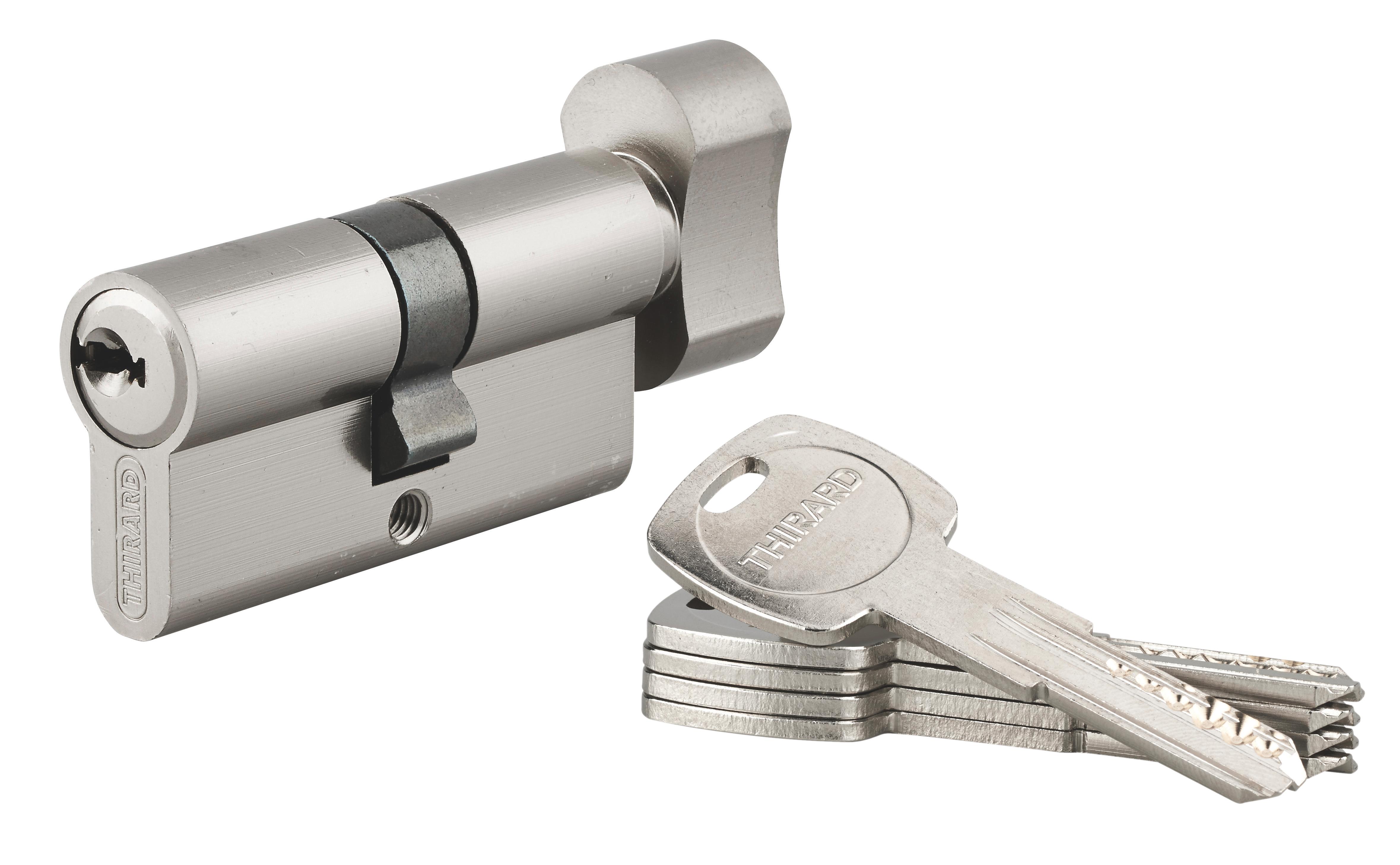 Cylindre trafic 6 30MM x 30MM bouton 5 clés - Thirard