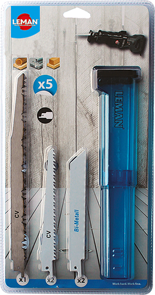 Assortiment 5 lames scie sabre - Leman