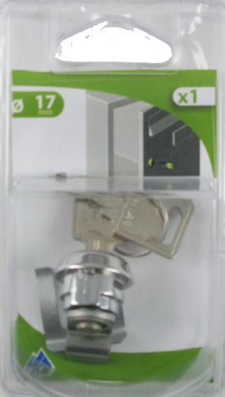 Serrure à cylindre Pour Boite aux lettres Acier chromé 32x20x17,5 Blister