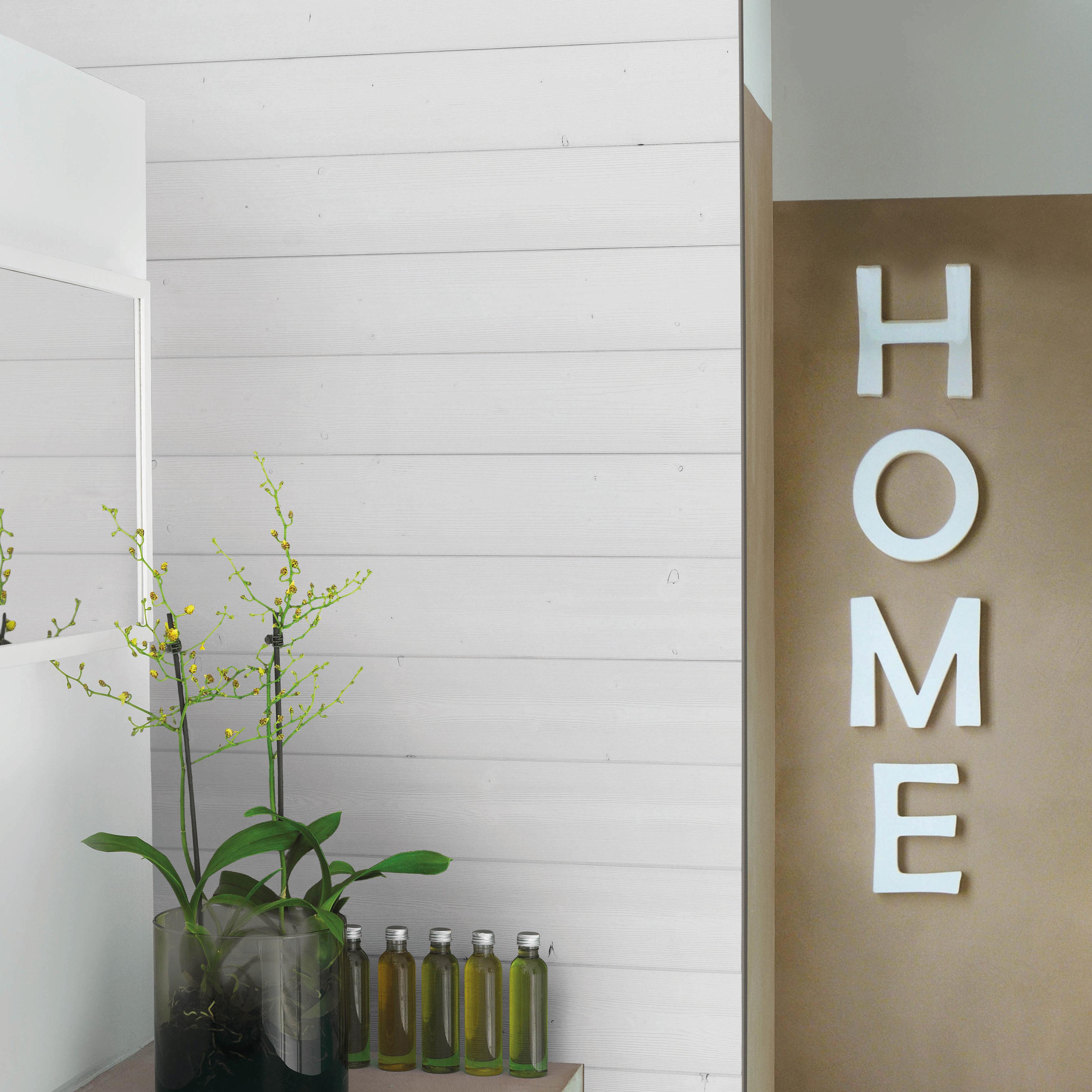 Panneau expo 52,8x52,8cm - Lambris KINNA - Coloris Blanc polaire brossé