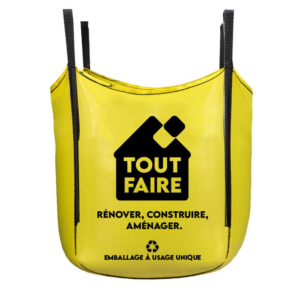 Big bag Eco chantier - Coloris Jaune avec logo Tout Faire- 88x88x104cm - CMU 1500kg