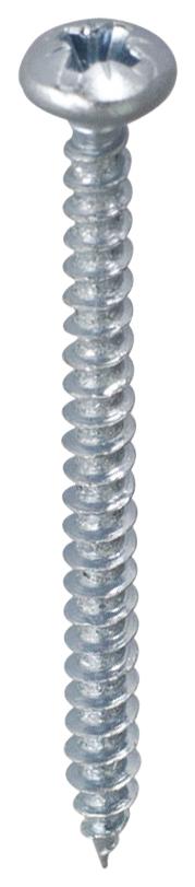 Vis agglo Pozidriv Tête ronde Acier zingué blanc 4x15 Blister de 22