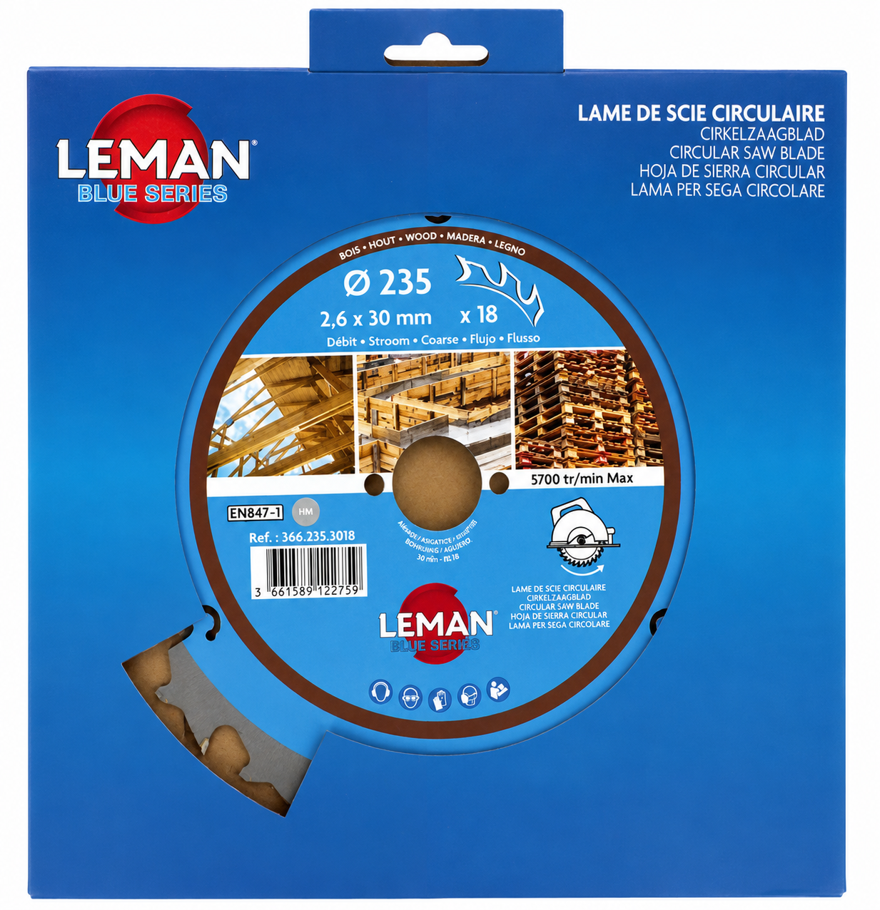 Lame scie circulaire chantier Ø235 alésage 30 - Leman