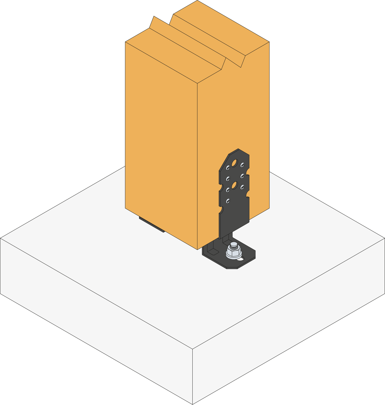 PIED DE POTEAU PERGOLA PBP 60 X 50 MM