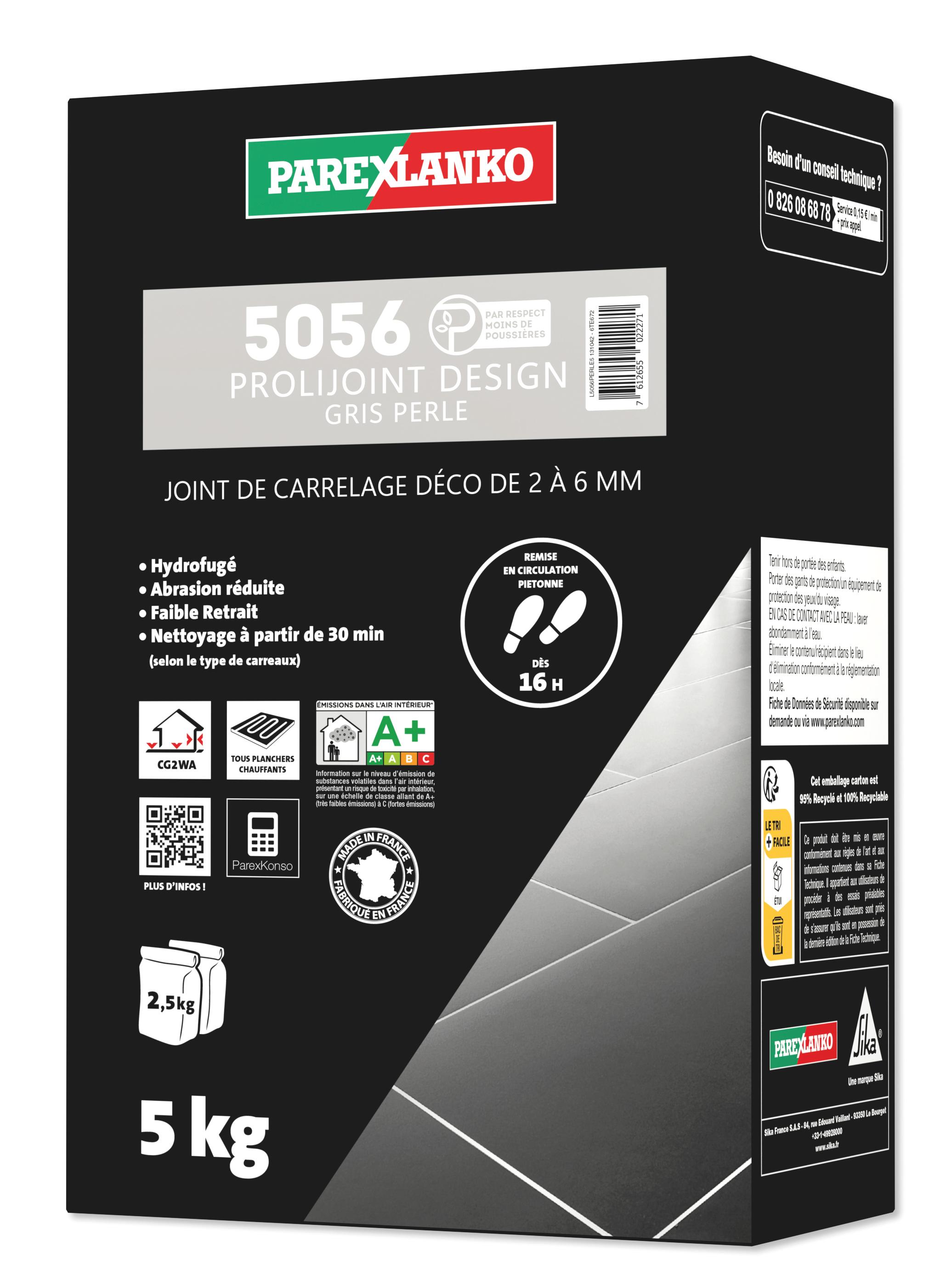 Joint carrelage de 2 à 6MM PROLIJOINT DESIGN 5056 - Gris Perle - Sac de 5KG