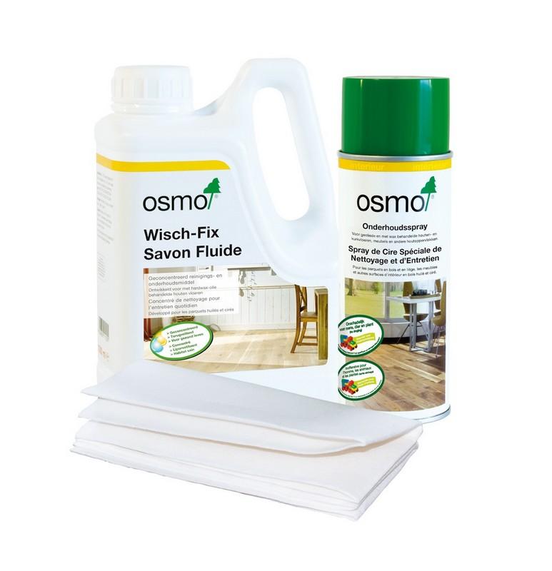 Set d'entretien pour parquet - avec tête de balai, serpillère et chiffons