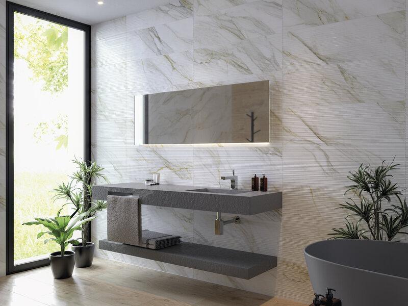 Carrelage mural faïence CASPIO 30x60cm ép.8mm - Decor Doma Gold Brillo