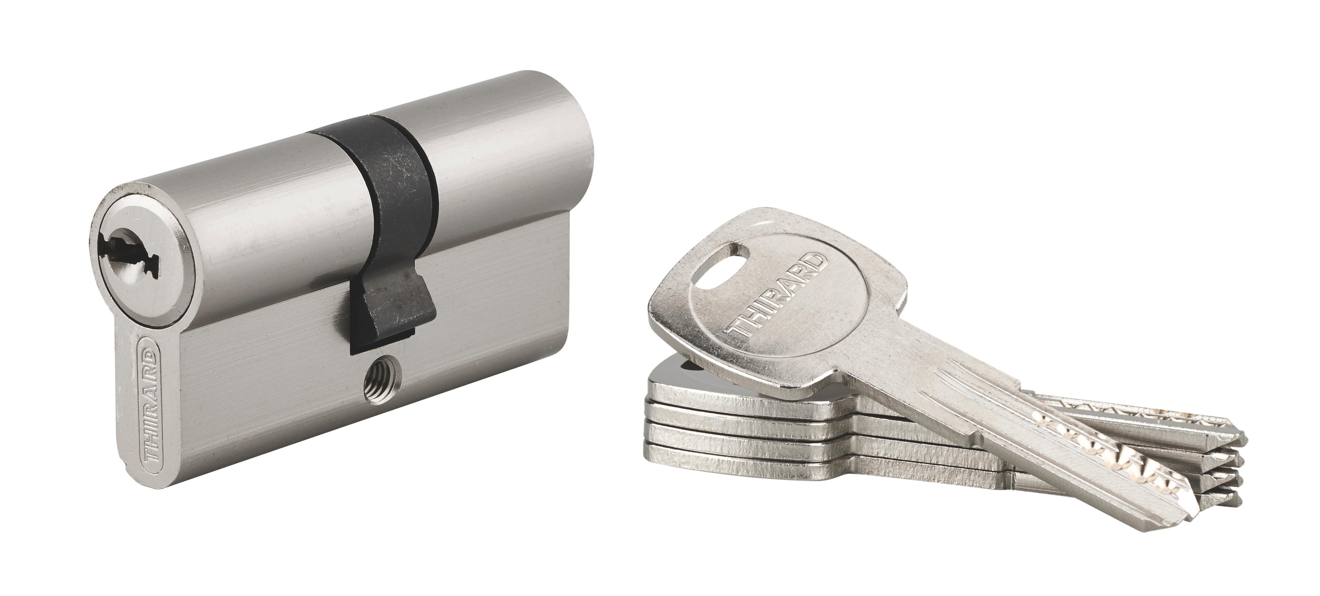 Cylindre trafic 6 30MM x 30MM nickel 5 clés - Thirard