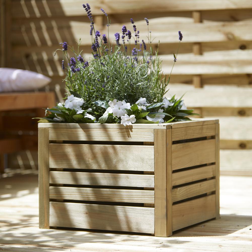 BAC CARRÉ FLUX 50 X 50 X 38 CM EPICEA AUTOCLAVE + GEOTEXTILE