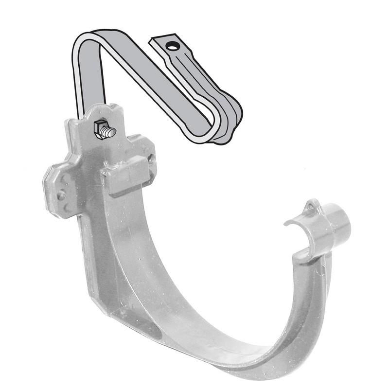 CROCHET BANDEAU PVC ET ETRIER DE 25 GRIS MONTE