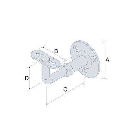 Support de rampe coudé réglable SRR