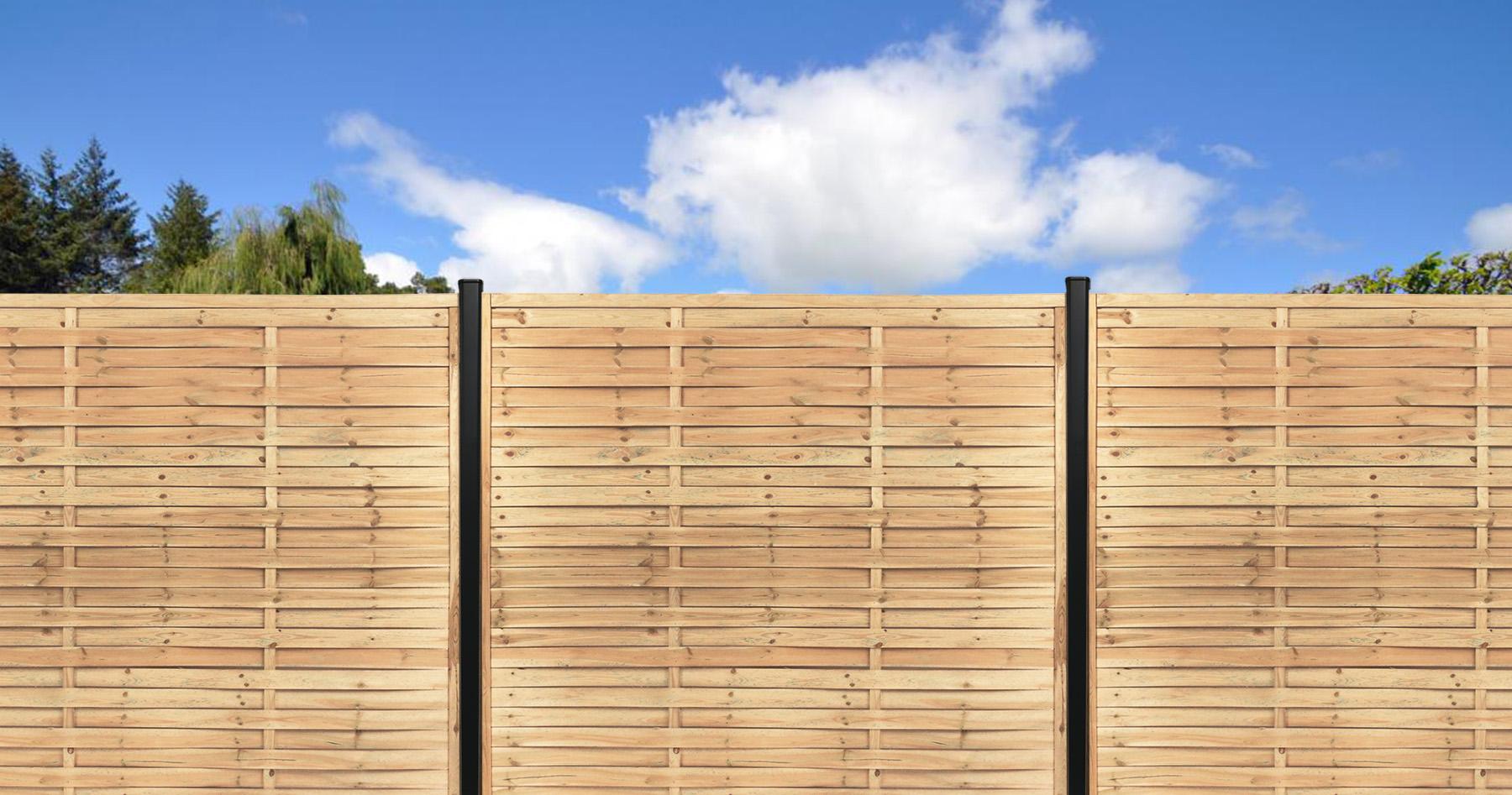 Ecran en Bois - Tressé Droit - 1800x1800mm ép.18mm - Vert