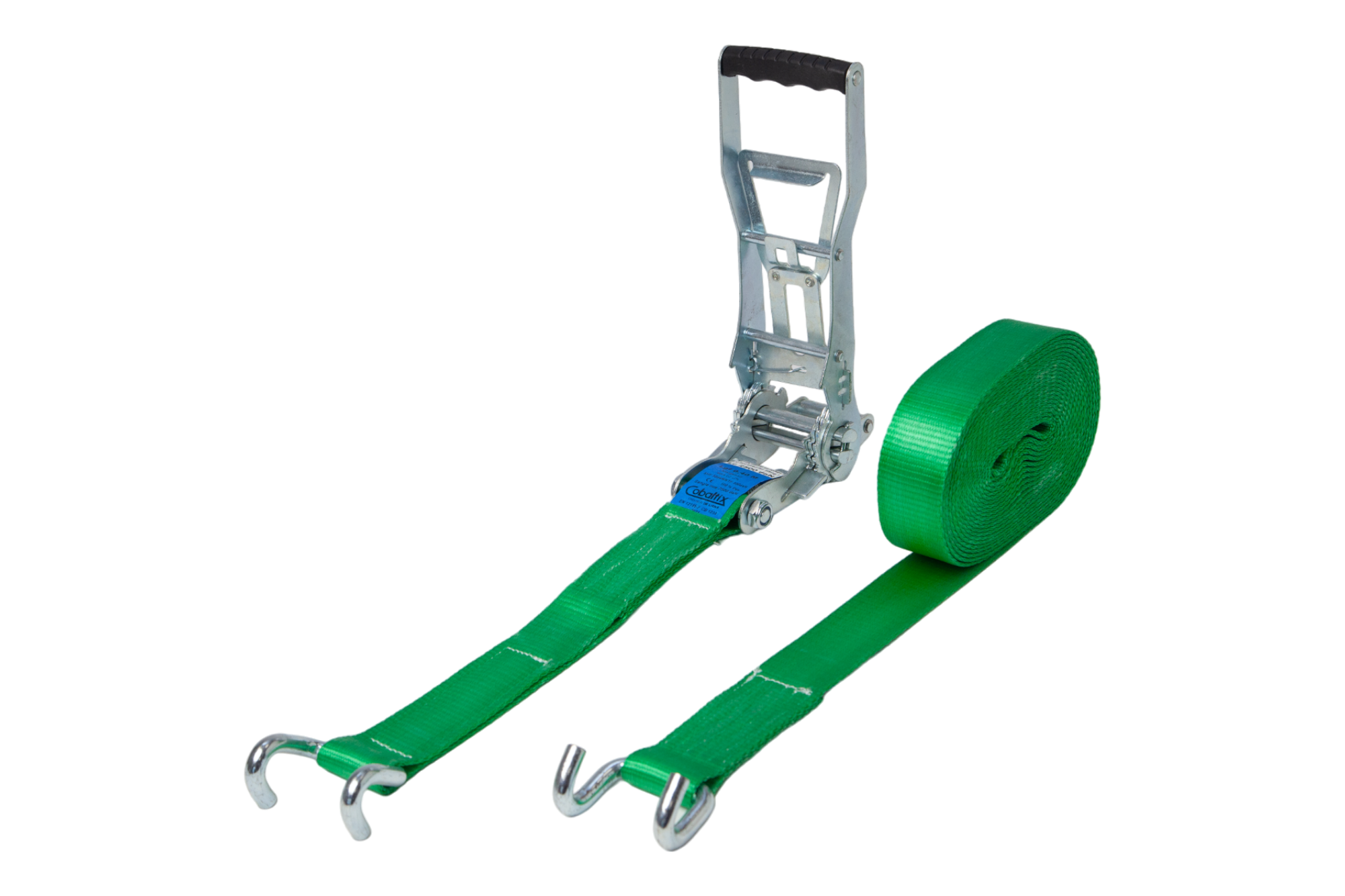 Sangle d'arrimage EUROPLEX 50 mm 9 m verte à tendeur inversé