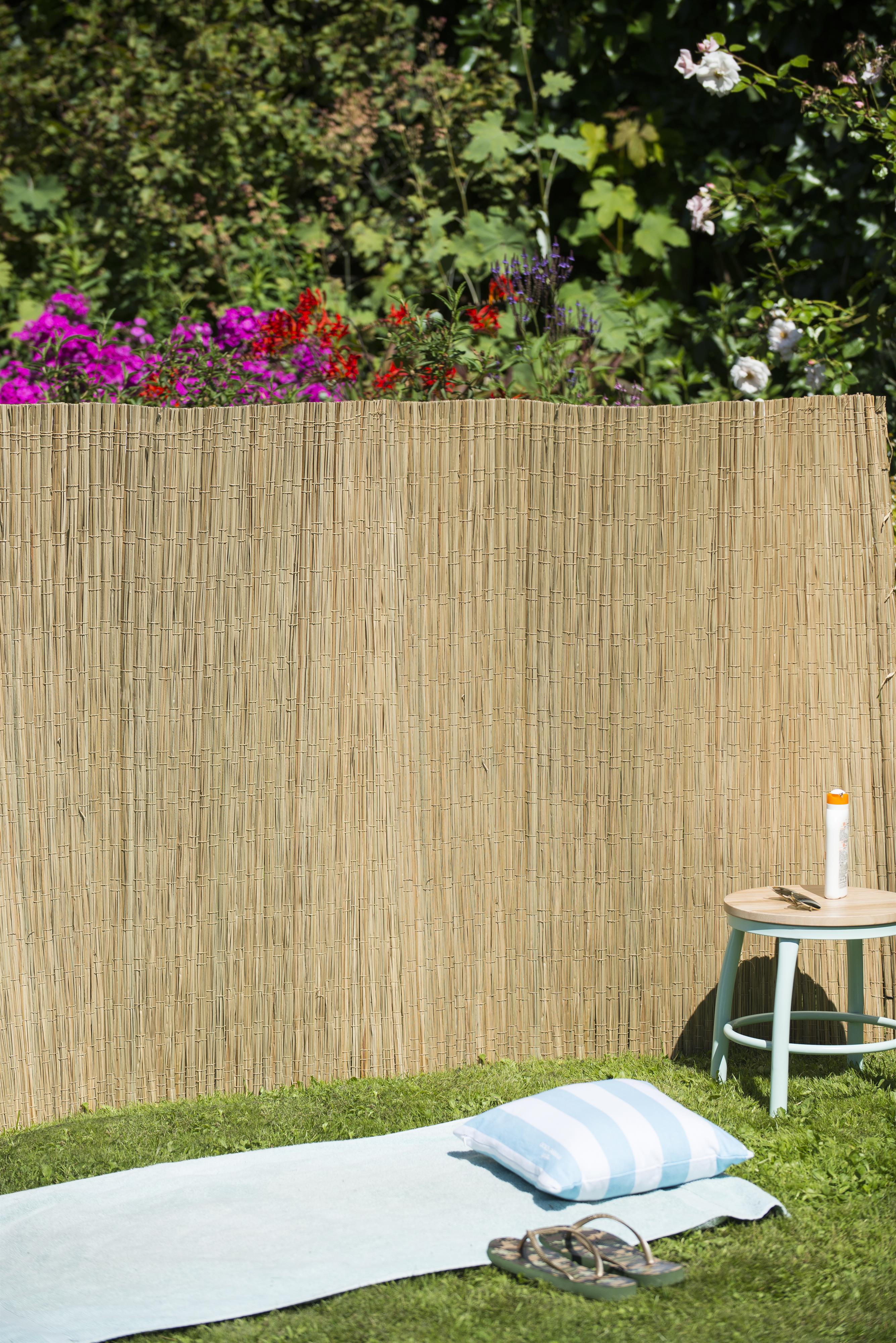 Canisse de carex naturel - Épaisseur 6/7mm, coloris beige/naturel, fil PP+PE - occultant 5/5 - 1,5 x 3 m