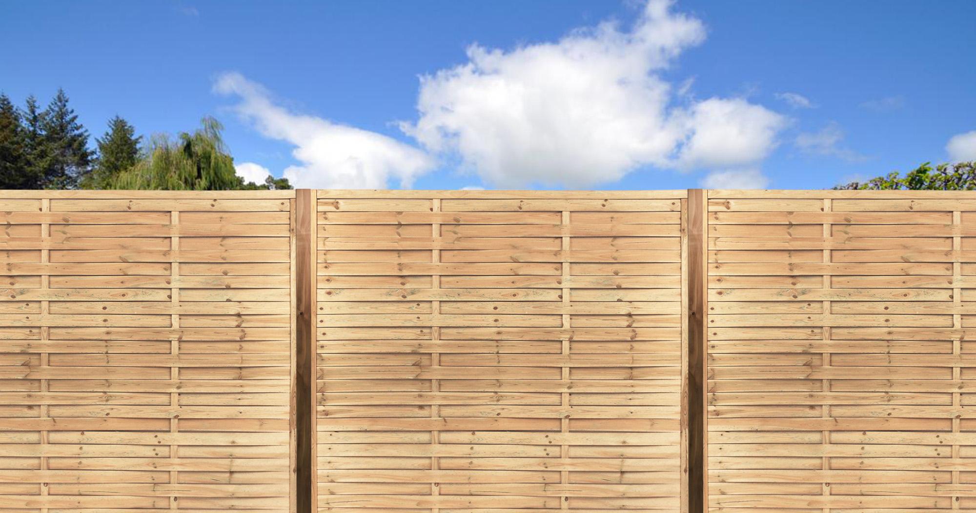 Ecran en Bois - Tressé Droit - 1800x1800mm ép.18mm - Vert