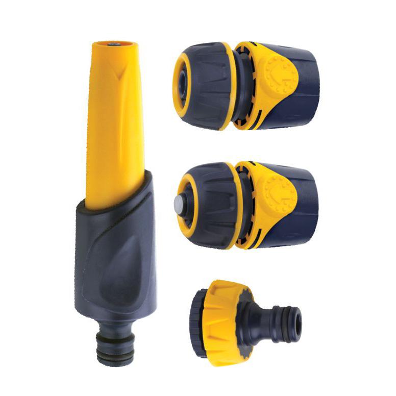 Set raccords rapide bi-matière pour tuyau d'arrosage