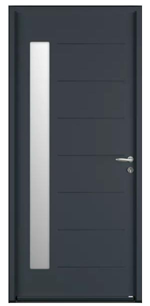 Porte d'entrée Abscisse Evo acier 215 x 90CM tapée d'isolation 160MM- poussant droit