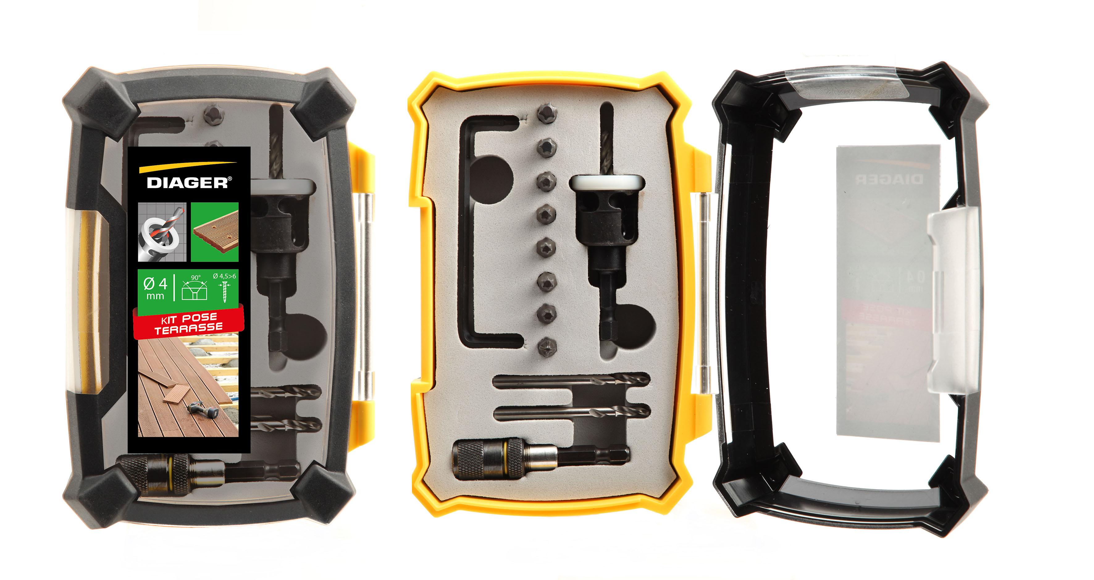 Kit terrasse complet foret 4mm fraisoir carbure perçage 4mm + 8 embouts