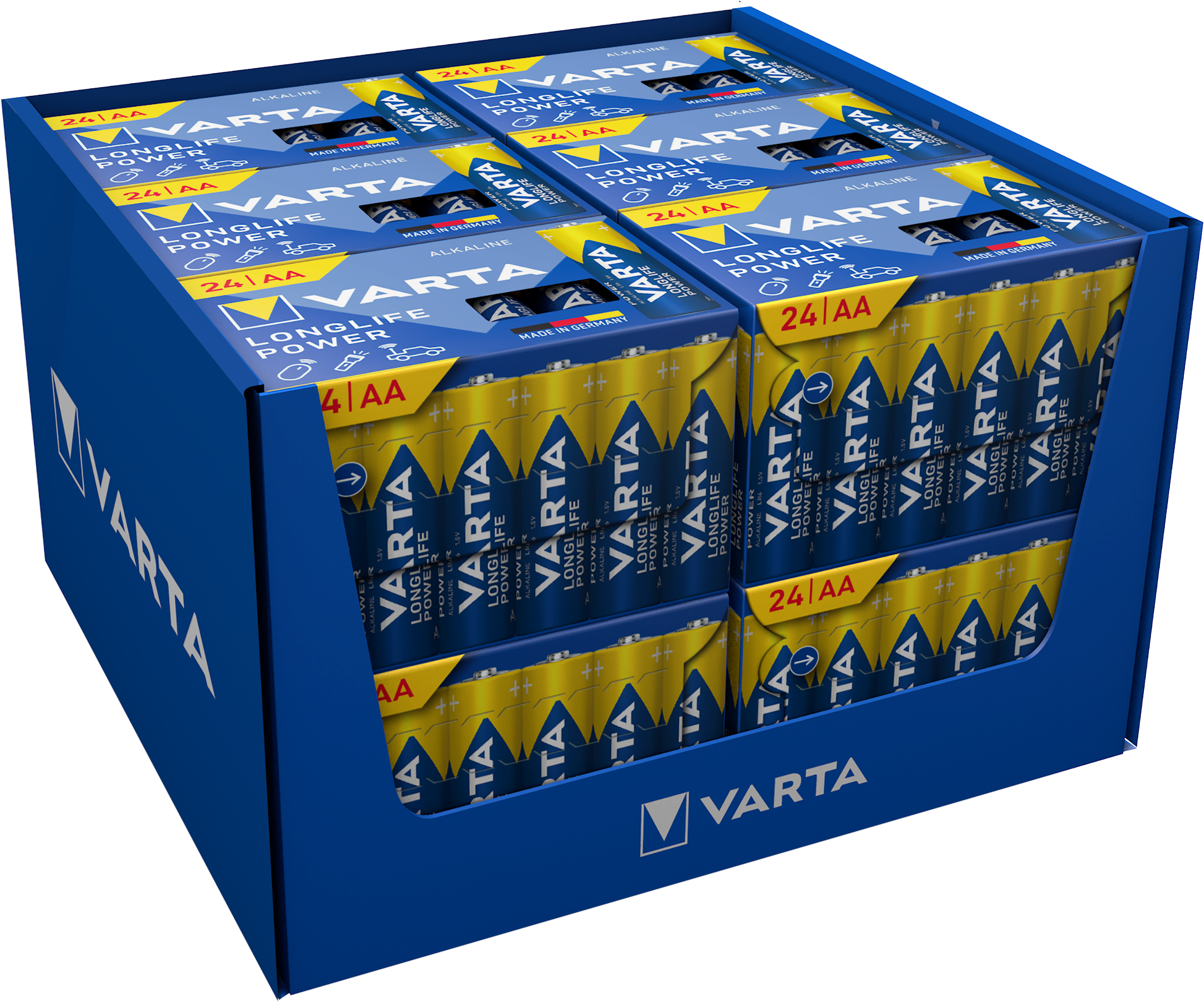 Pile Alcaline VARTA  Longlife Power  AA/LR6 - Lot de 24 unités