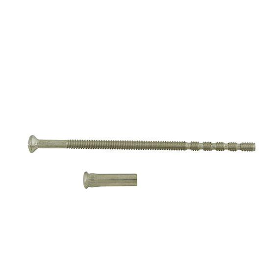 Lot de 2 douilles antivol et 2 vis recoupables en acier nickelé