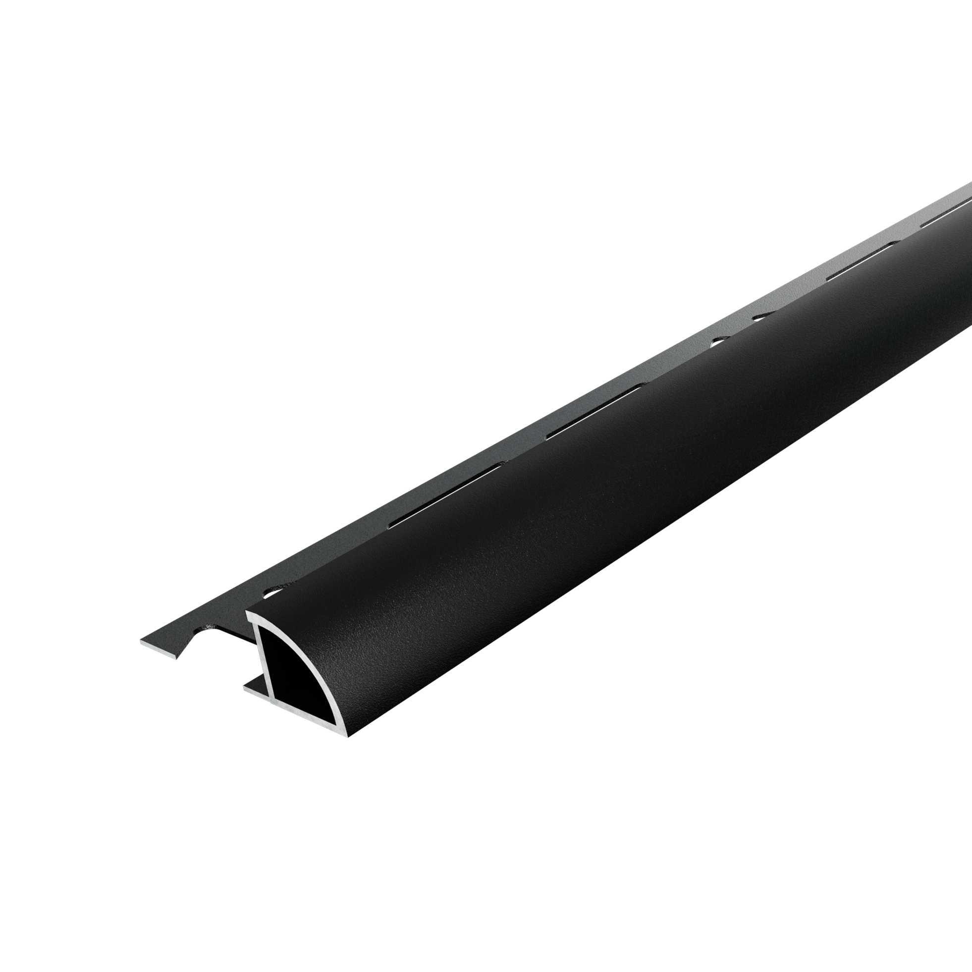 Profilé de finition 1/4 rond fermé DURONDELL Longueur 250 cm Ht 10 mm Alu Noir mat - DRACM 1011/250
