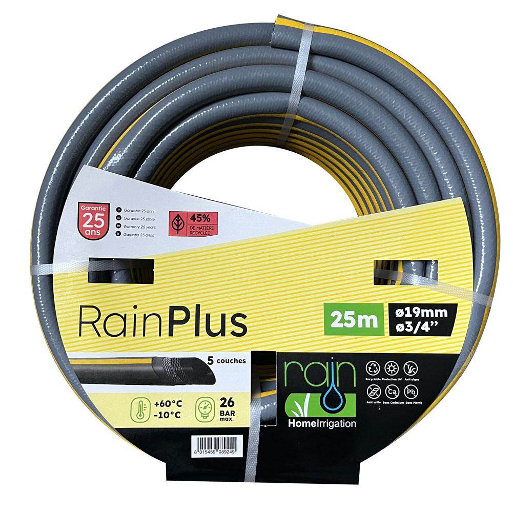 Tuyau arrosage RAIN PLUS - 5 couches - 26 bars Ø19 x 25M