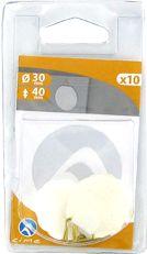 Attache pour cadre à coller Toile gommée adhésive D:30mm H:40mm Blister de 6