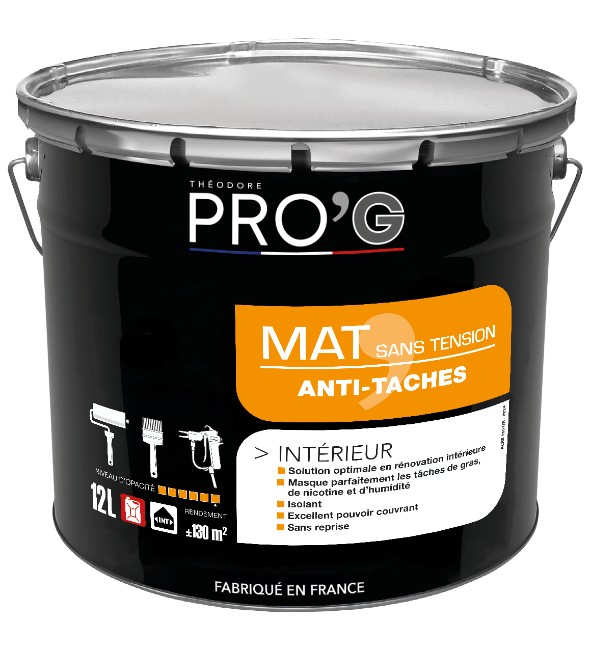 Peinture MAT SANS TENSION PRO G - Blanc - Seau de 12L