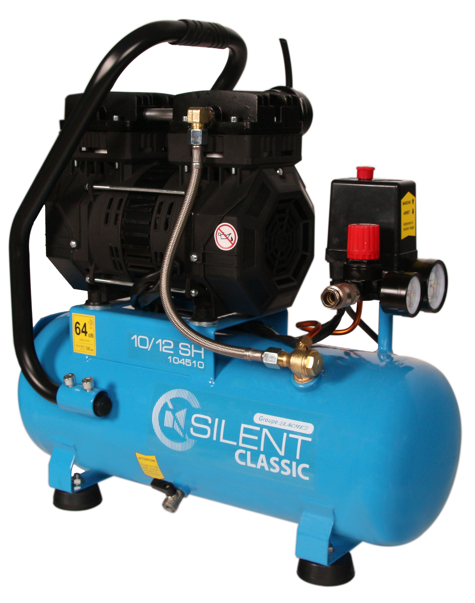 Compresseur à pistons monobloc SILENT CLASSIC 10/12 SH - Lacmé