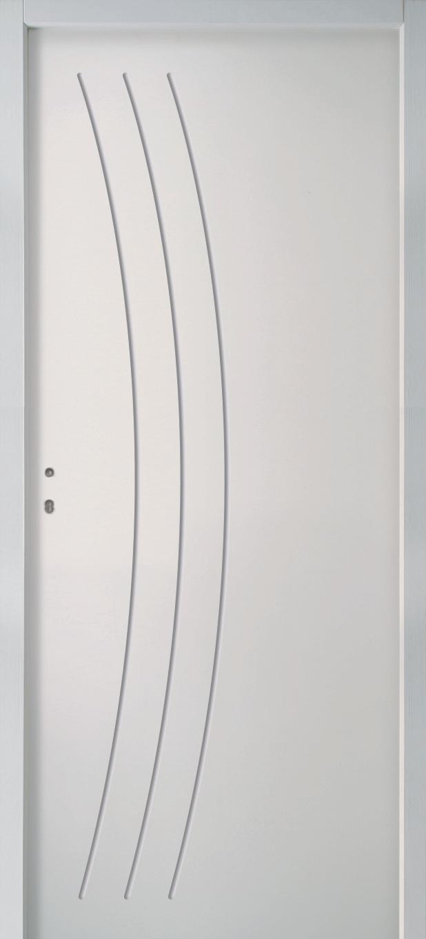 BLOC PORTE RAINURÉE GROOVE - MODÈLE ONDE 2040 X 830 POUSSANT GAUCHE RECOUVREMENT