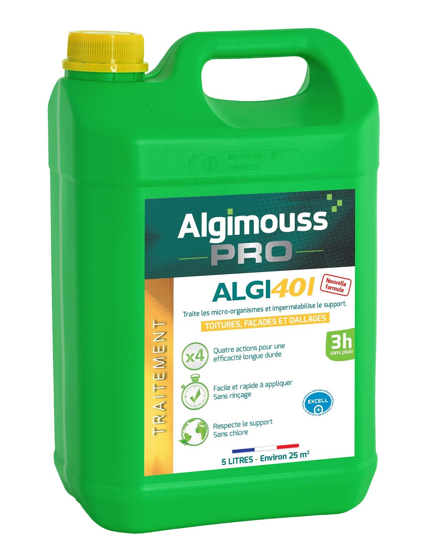 Traitement imperméabilisant ALGI 401 5L Algimouss toitures façades