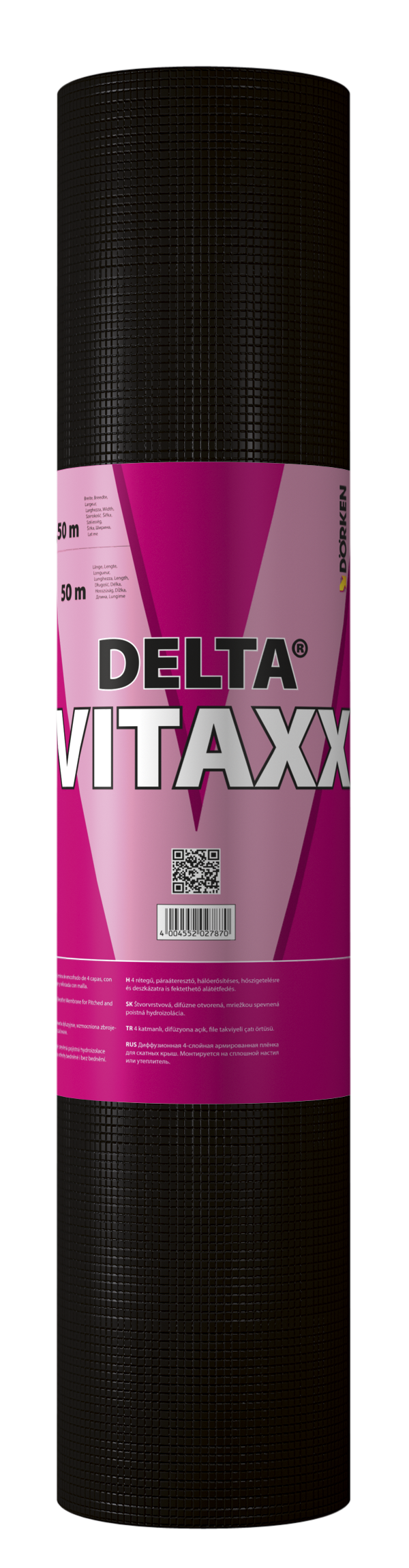 Écran de sous-toiture HPV Delta Vitaxx R3 noir - long. 50m x larg. 1,5m