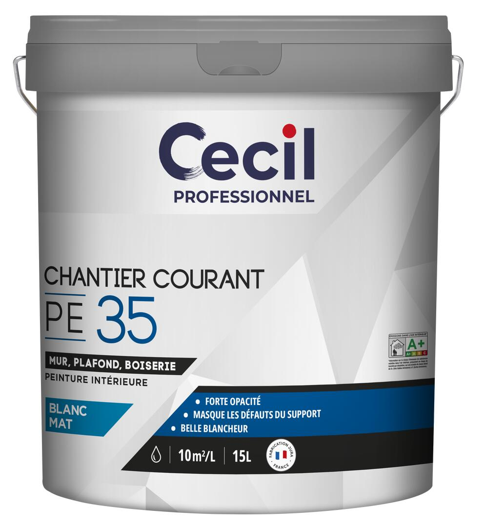 Peinture acrylique mate Cecil Chantier Courant PE 35 blanc 15L