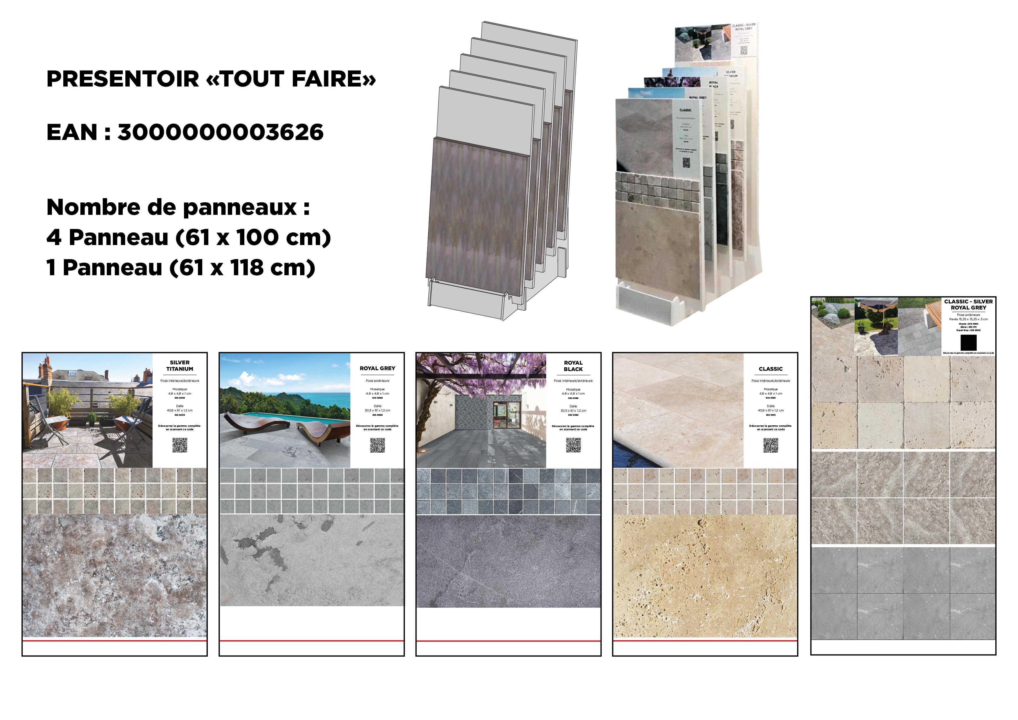 CREMAILLERE EXPO SPECIAL EXTERIEUR DISTRIMAT 5 PANNEAUX DALLAGES ET PAVES