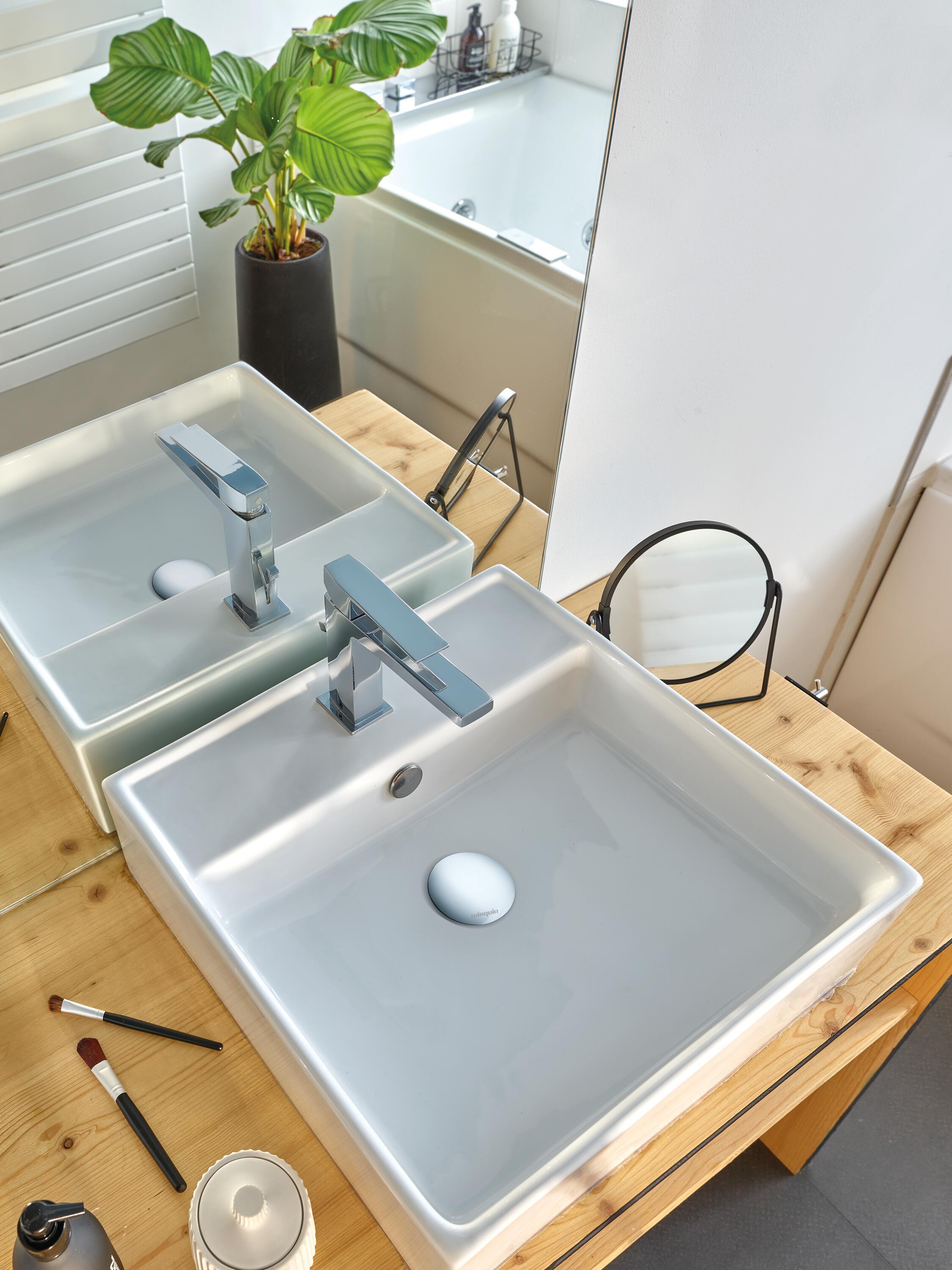 Bonde de lavabo QUICK- CLAC laiton - corps 75mm - sans trop plein         