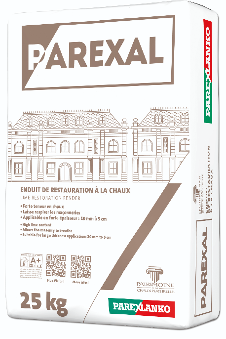 Enduit de restauration à la chaux PAREXAL sac de 25KG - Parexlanko