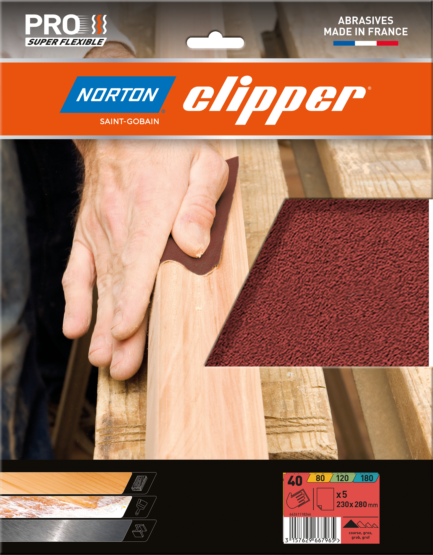 Feuilles Toiles abrasives Super Flexible 230x280 G40 - Lot de 5