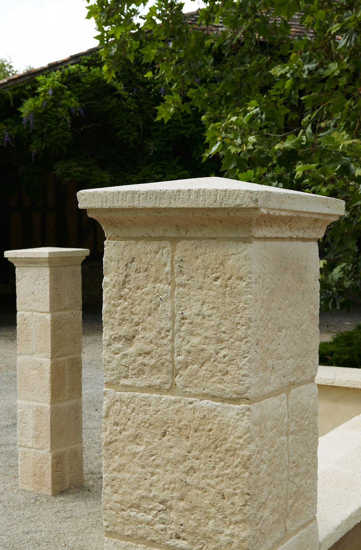 Dessous de chapeau pour pilier RENAISSANCE L.66x l.66x Ht17cm - Coloris Ton Pierre