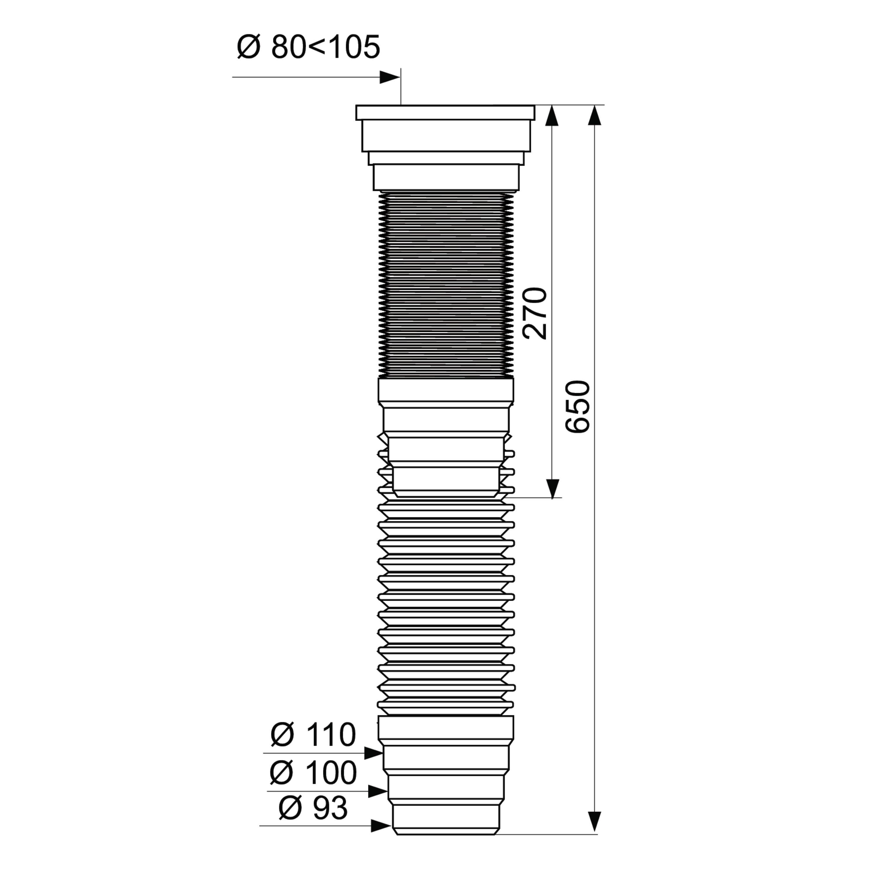 Pipe extensible l650MM – d93/100/110MM - Wirquin