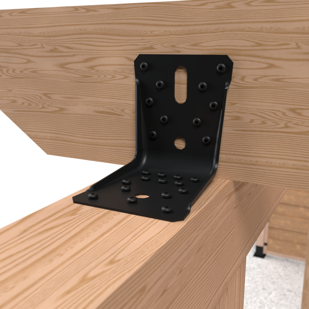 EQUERRE RENFORCEE 100-100-90-2 NOIRE