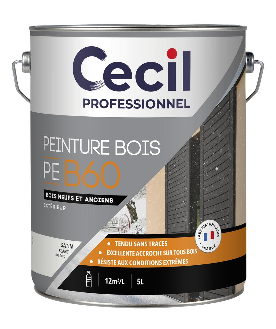 Peinture extérieure bois conditions extrêmes PEB60PEINTURE - Blanc Satin - 5L