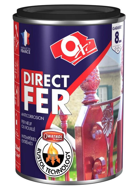 Peinture glycéro DIRECTE Fer anti-rouille noir mat 250 mL